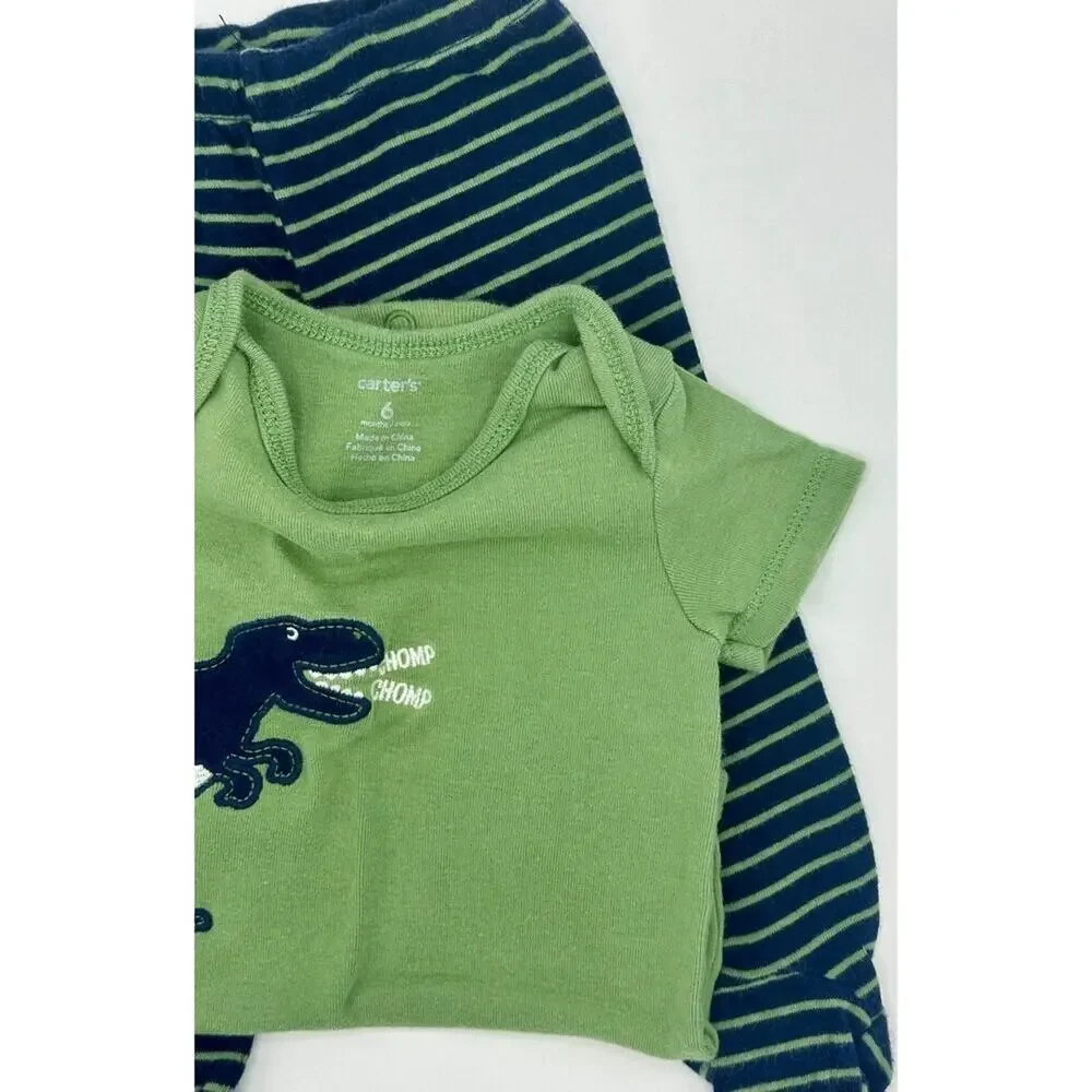 Carter’s Chomp Dino Set Size 6 Months Green Blue Boys (792)